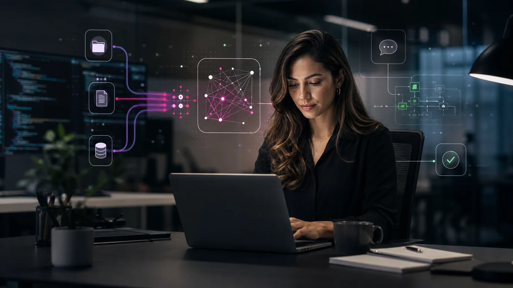 AI solution workflow with knowledge graph and automation dashboards